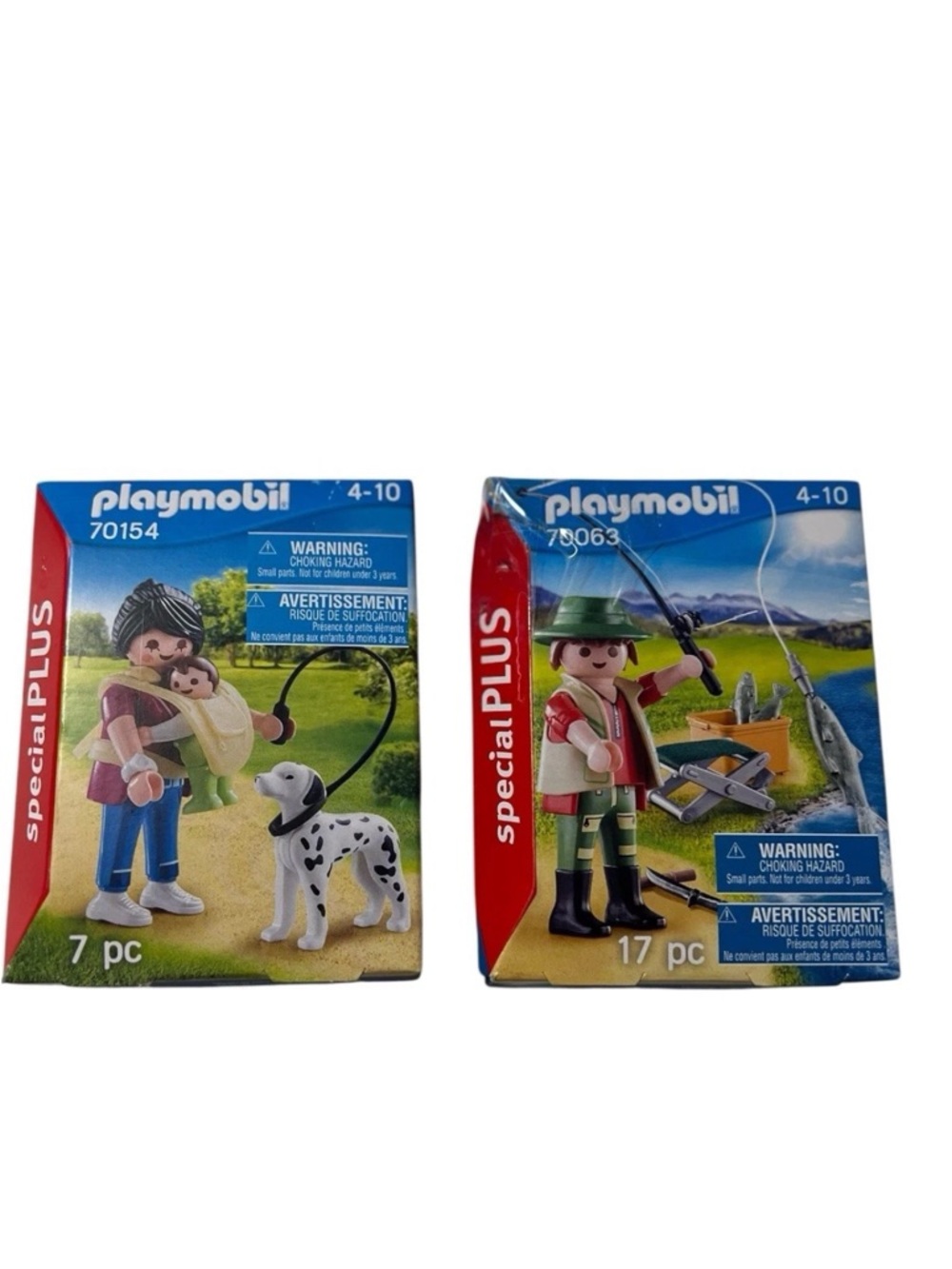 PLAYMOBIL Special PLUS  70154 and 70063 Fisherman & Woman Baby Dog (box Damage)